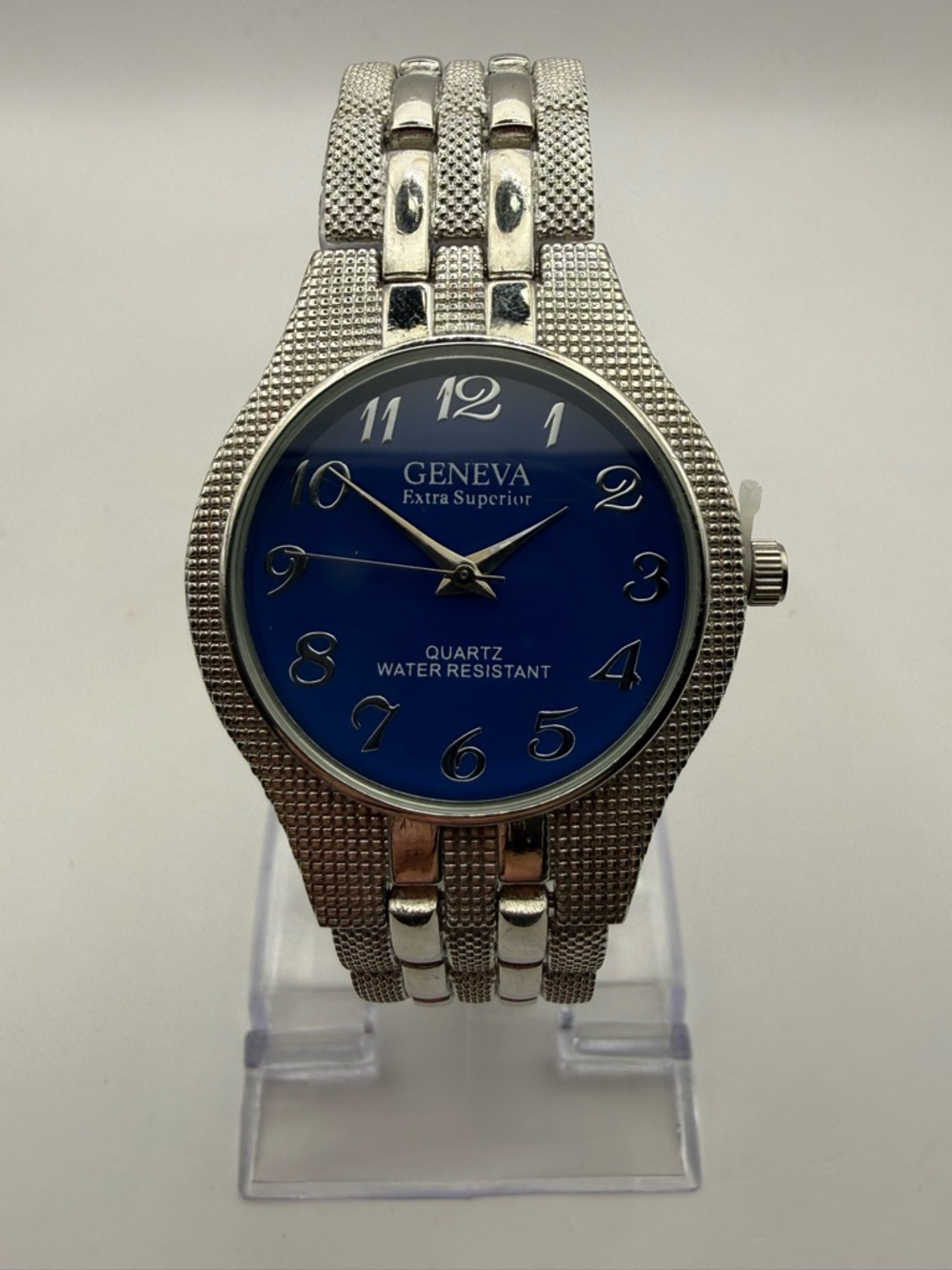 Geneva His & Hers Quartz Movement Watch Set Silver with Blue Dial (New Battery) - Picture 7 of 14